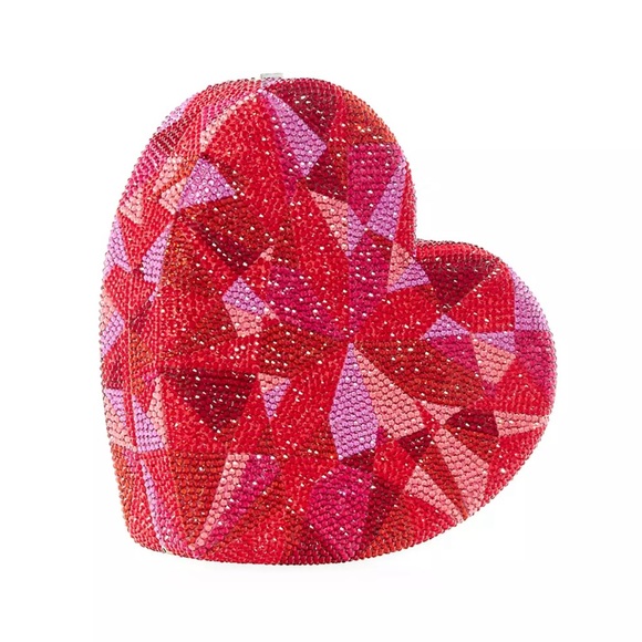 🖤SOLD🖤 Judith Leiber Couture Ruby Crystal-Embellished Heart-Shaped Clutch - Picture 5 of 17